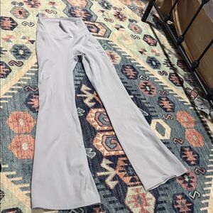 High-Rise Light Gray Flare Pants